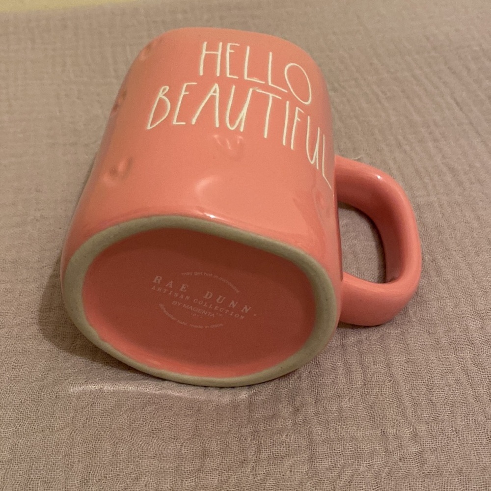 Rae DUNN Pink Ceramic Mug - Hello Beautiful - Picture 4 of 7